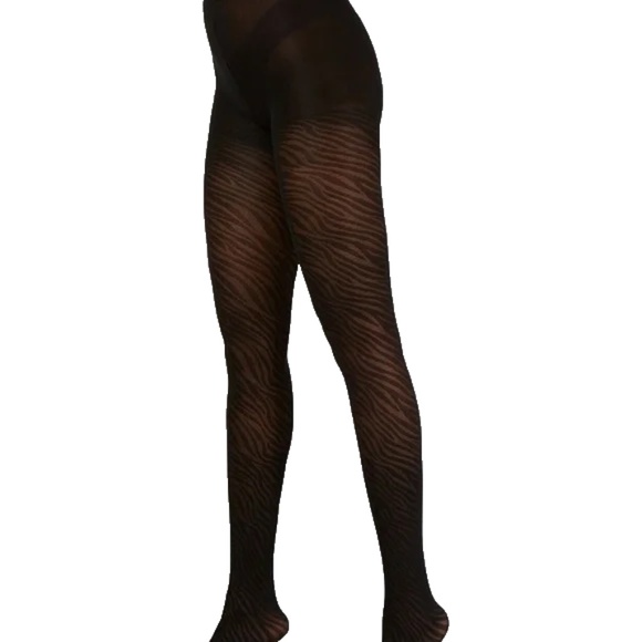 INC International Concepts Women's Black Zebra Tights Sizes XS/S or S/M - Picture 2 of 4